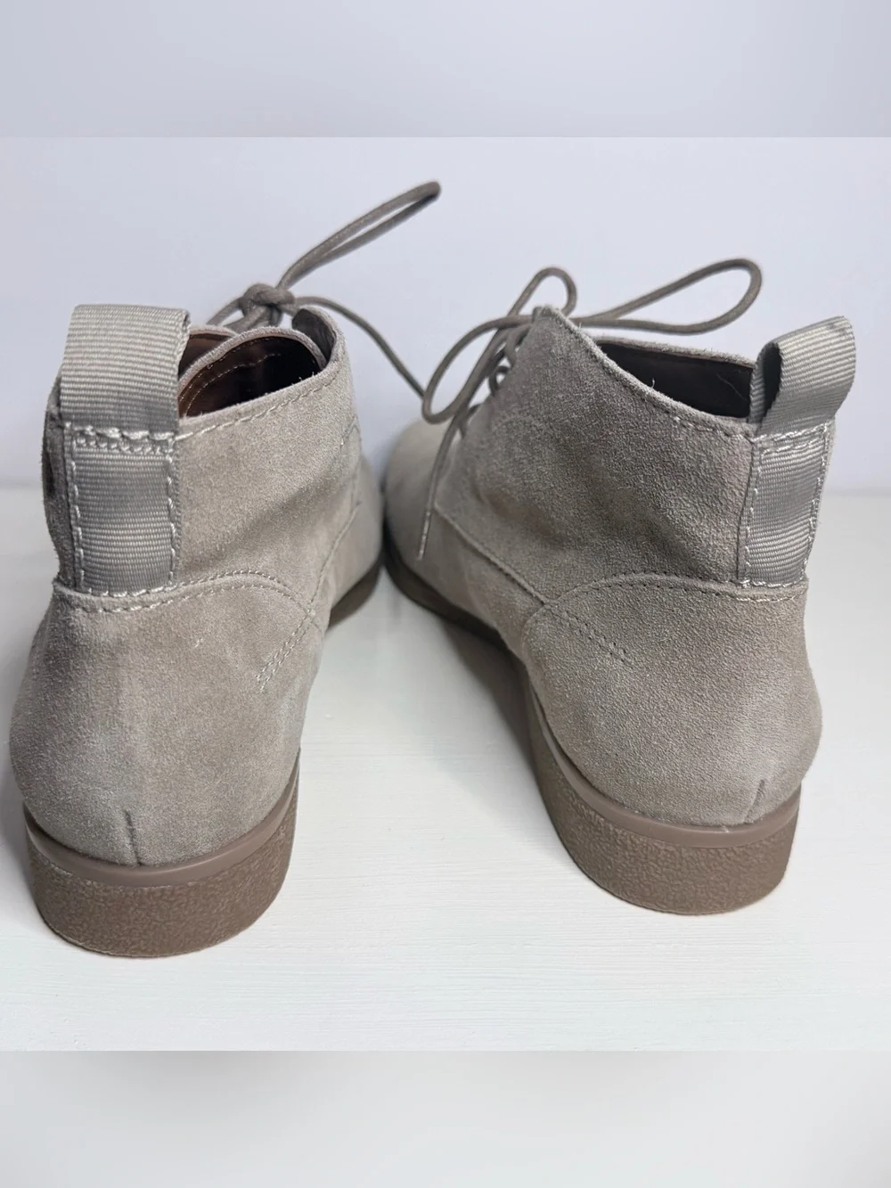 Franco Sarto Taupe Suede Chukka Dessert Ankle Boots Size 10
